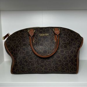 Calvin Klein Brown Monogram Women's Satchel